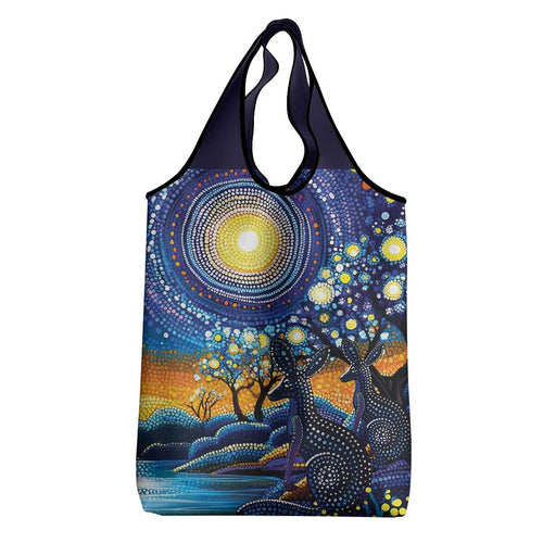 Australian Night Sky Landscape Grocery Bag Aboriginal Dreamtime Story