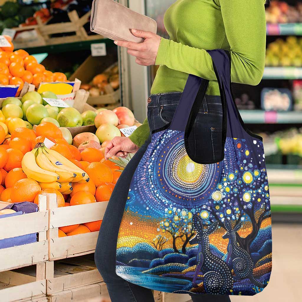 Australian Night Sky Landscape Grocery Bag Aboriginal Dreamtime Story