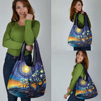 Australian Night Sky Landscape Grocery Bag Aboriginal Dreamtime Story