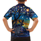 Australian Night Sky Landscape Hawaiian Shirt Aboriginal Dreamtime Story