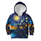 Australian Night Sky Landscape Kid Hoodie Aboriginal Dreamtime Story