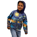 Australian Night Sky Landscape Kid Hoodie Aboriginal Dreamtime Story