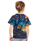 Australian Night Sky Landscape Kid T Shirt Aboriginal Dreamtime Story
