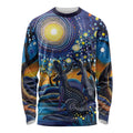 Australian Night Sky Landscape Long Sleeve Shirt Aboriginal Dreamtime Story