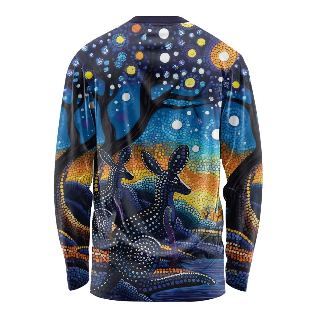 Australian Night Sky Landscape Long Sleeve Shirt Aboriginal Dreamtime Story