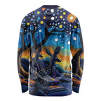Australian Night Sky Landscape Long Sleeve Shirt Aboriginal Dreamtime Story