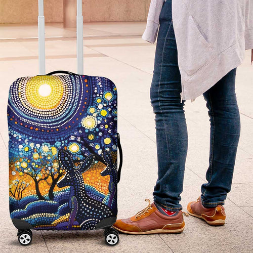 Australian Night Sky Landscape Luggage Cover Aboriginal Dreamtime Story