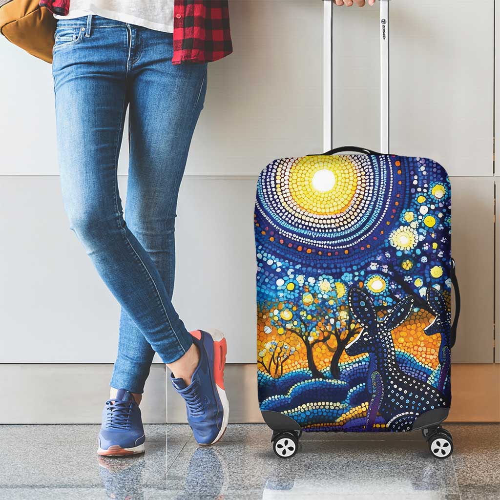 Australian Night Sky Landscape Luggage Cover Aboriginal Dreamtime Story