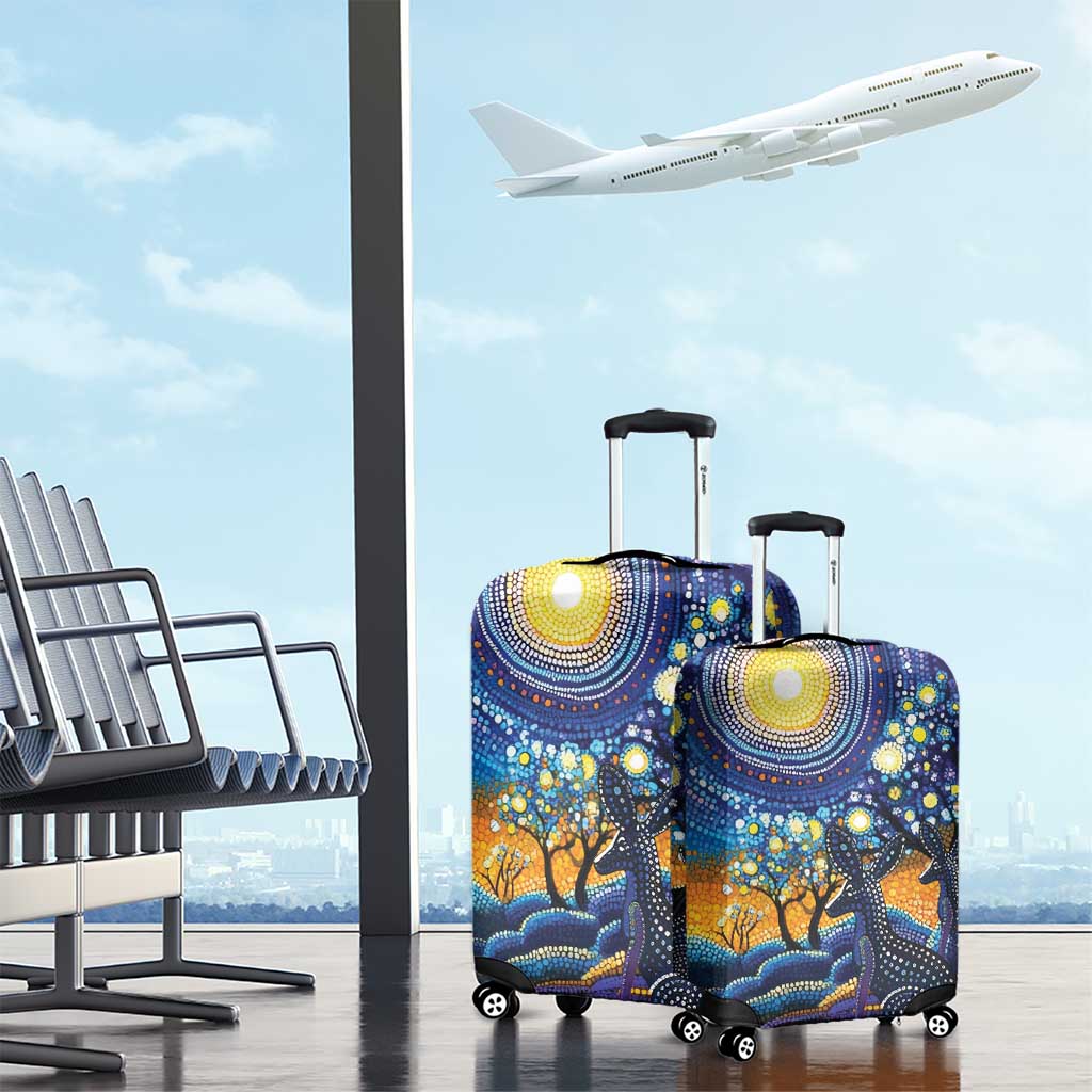 Australian Night Sky Landscape Luggage Cover Aboriginal Dreamtime Story