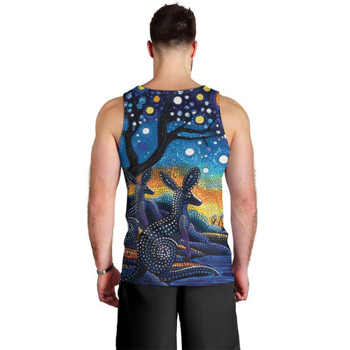 Australian Night Sky Landscape Men Tank Top Aboriginal Dreamtime Story