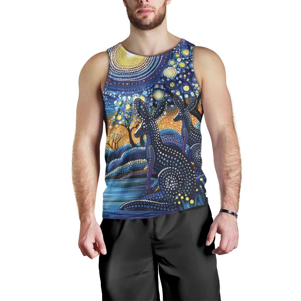 Australian Night Sky Landscape Men Tank Top Aboriginal Dreamtime Story