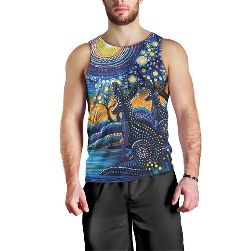 Australian Night Sky Landscape Men Tank Top Aboriginal Dreamtime Story