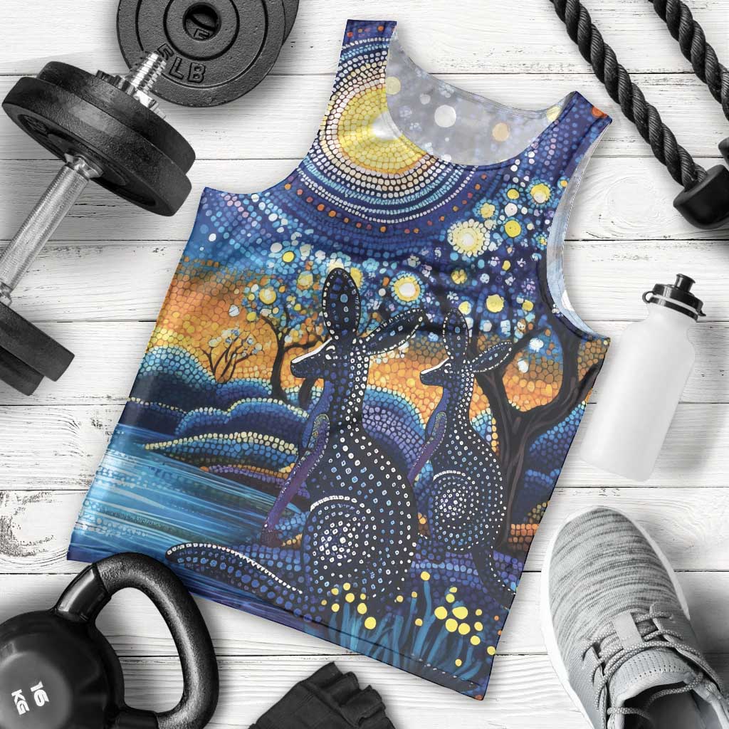 Australian Night Sky Landscape Men Tank Top Aboriginal Dreamtime Story