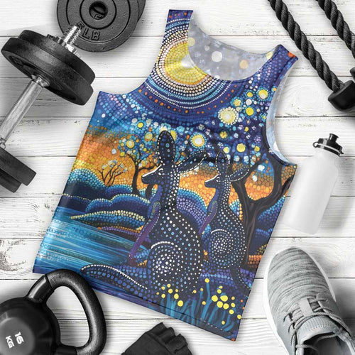 Australian Night Sky Landscape Men Tank Top Aboriginal Dreamtime Story