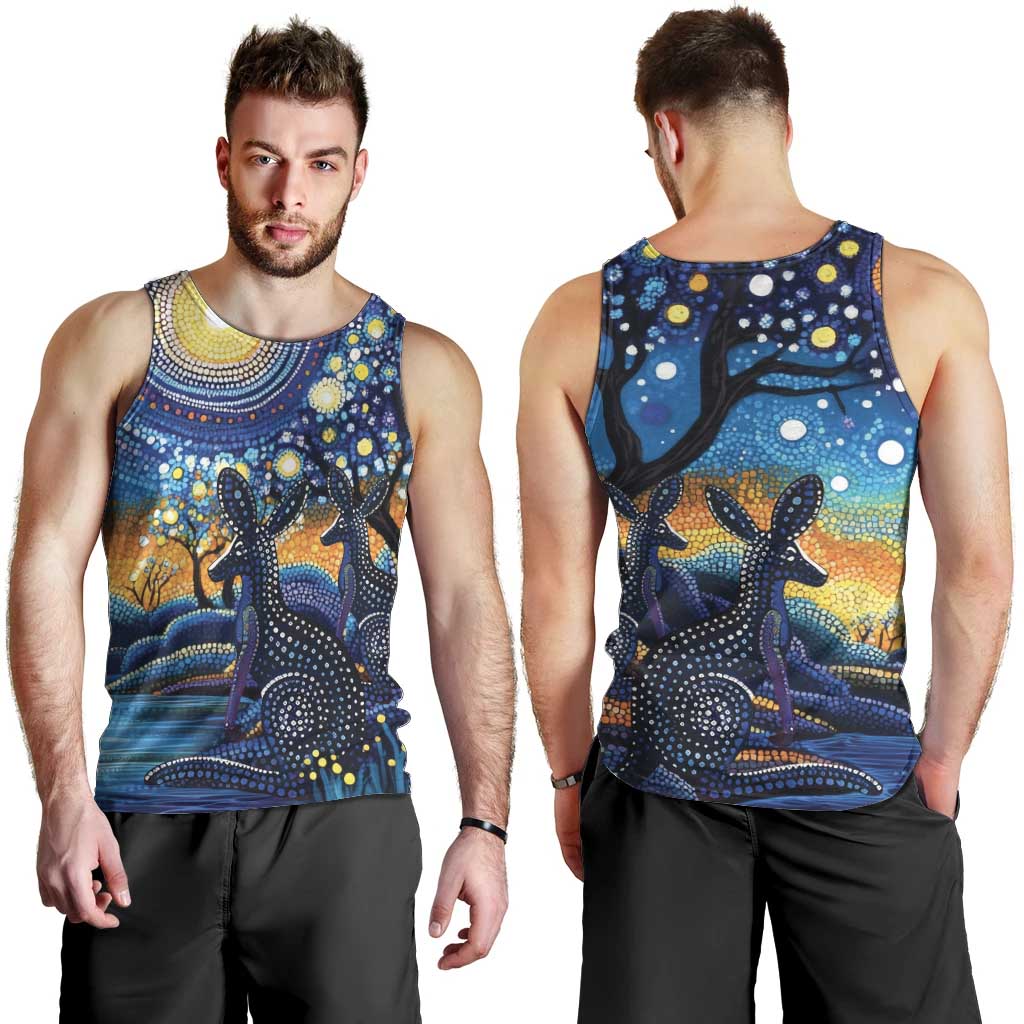 Australian Night Sky Landscape Men Tank Top Aboriginal Dreamtime Story
