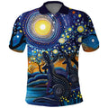 Australian Night Sky Landscape Polo Shirt Aboriginal Dreamtime Story