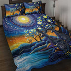 Australian Night Sky Landscape Quilt Bed Set Aboriginal Dreamtime Story