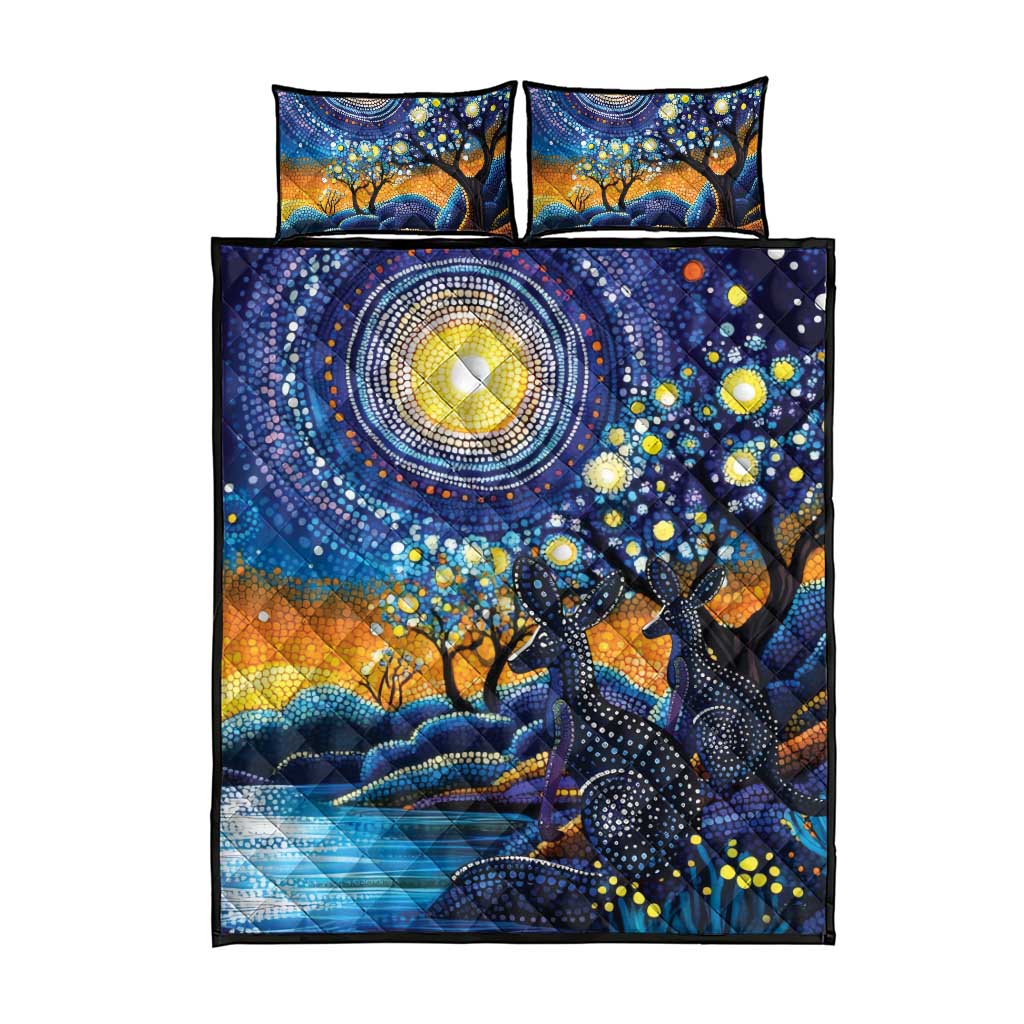 Australian Night Sky Landscape Quilt Bed Set Aboriginal Dreamtime Story