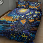Australian Night Sky Landscape Quilt Bed Set Aboriginal Dreamtime Story
