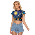 Australian Night Sky Landscape Raglan Cropped T Shirt Aboriginal Dreamtime Story
