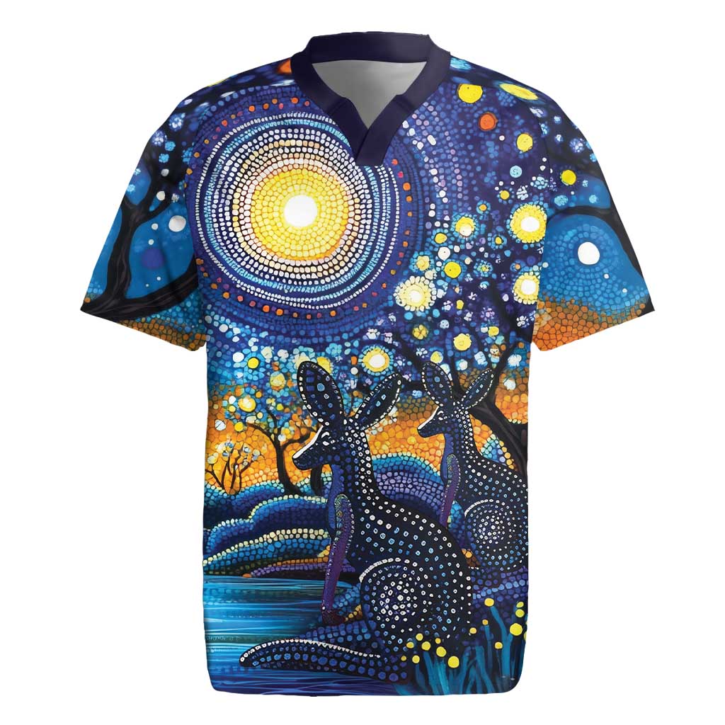 Australian Night Sky Landscape Rugby Jersey Aboriginal Dreamtime Story