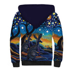 Australian Night Sky Landscape Sherpa Hoodie Aboriginal Dreamtime Story