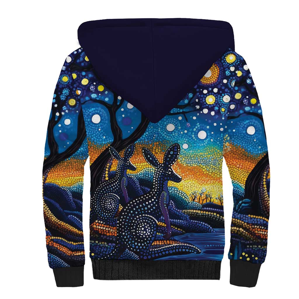 Australian Night Sky Landscape Sherpa Hoodie Aboriginal Dreamtime Story