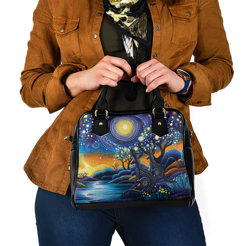Australian Night Sky Landscape Shoulder Handbag Aboriginal Dreamtime Story