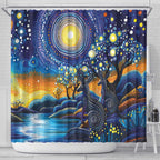 Australian Night Sky Landscape Shower Curtain Aboriginal Dreamtime Story