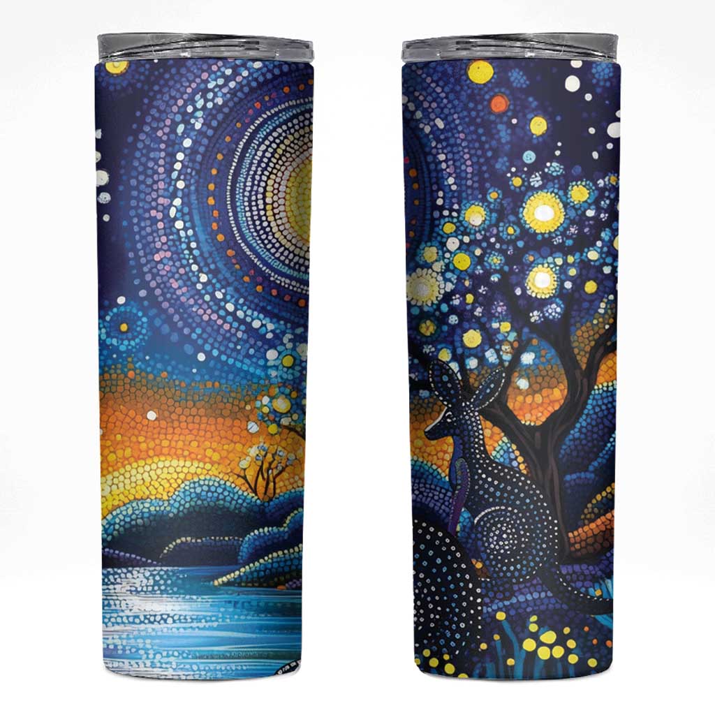 Australian Night Sky Landscape Skinny Tumbler Aboriginal Dreamtime Story