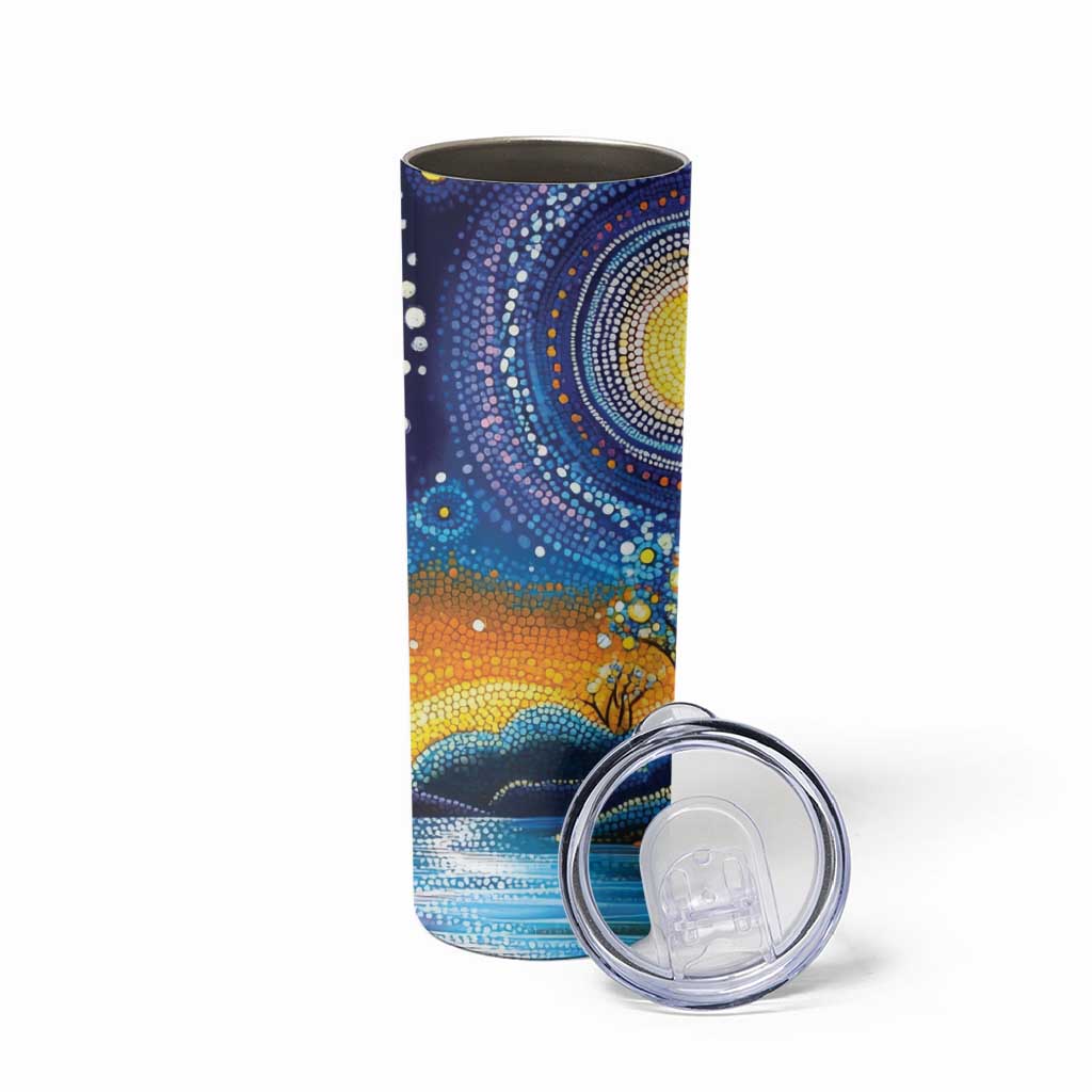 Australian Night Sky Landscape Skinny Tumbler Aboriginal Dreamtime Story