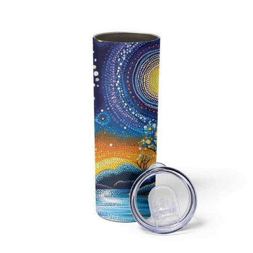 Australian Night Sky Landscape Skinny Tumbler Aboriginal Dreamtime Story
