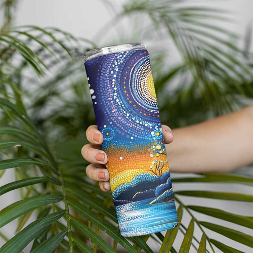 Australian Night Sky Landscape Skinny Tumbler Aboriginal Dreamtime Story