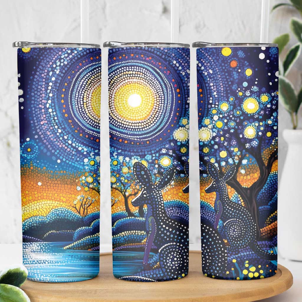 Australian Night Sky Landscape Skinny Tumbler Aboriginal Dreamtime Story