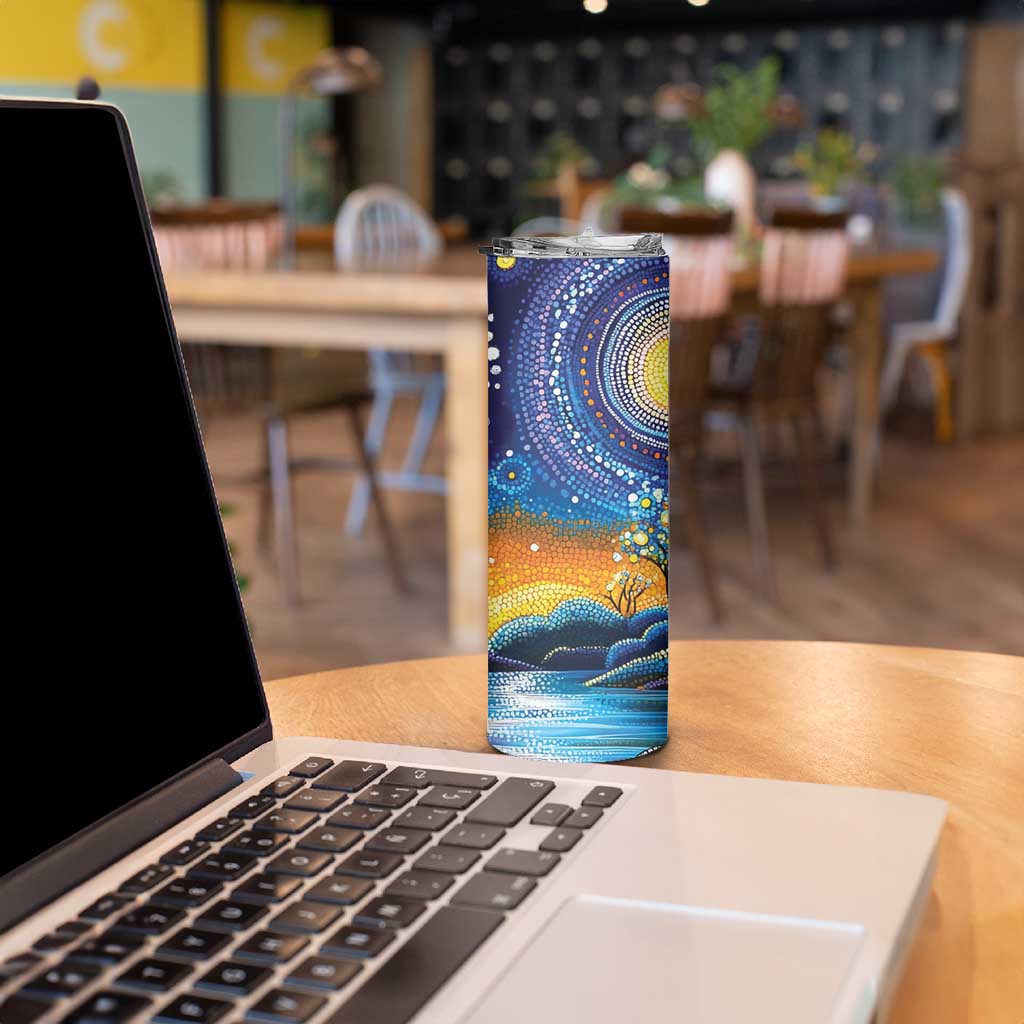 Australian Night Sky Landscape Skinny Tumbler Aboriginal Dreamtime Story