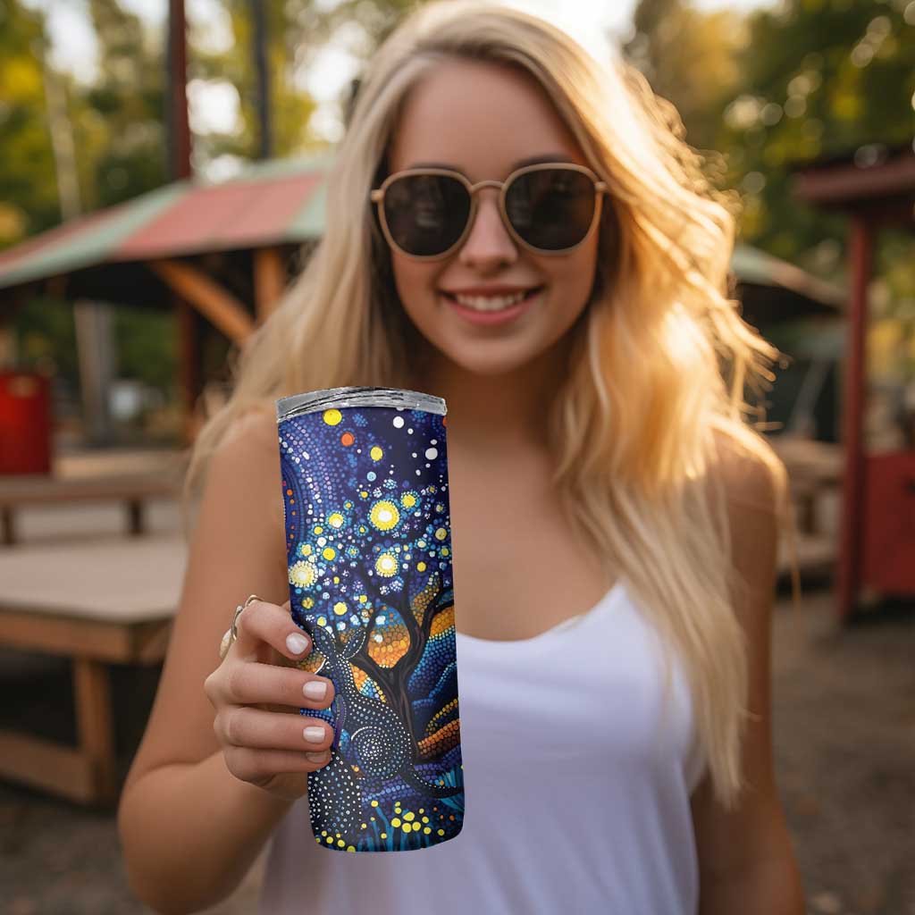 Australian Night Sky Landscape Skinny Tumbler Aboriginal Dreamtime Story