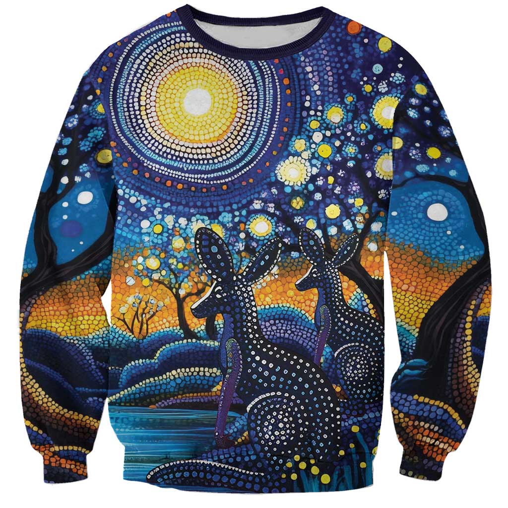 Australian Night Sky Landscape Sweatshirt Aboriginal Dreamtime Story