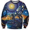Australian Night Sky Landscape Sweatshirt Aboriginal Dreamtime Story