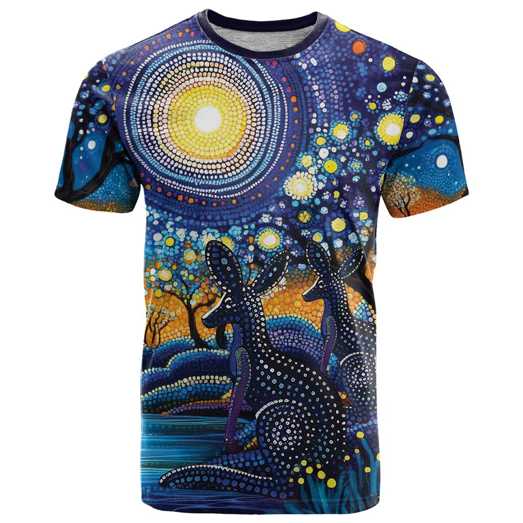 Australian Night Sky Landscape T Shirt Aboriginal Dreamtime Story