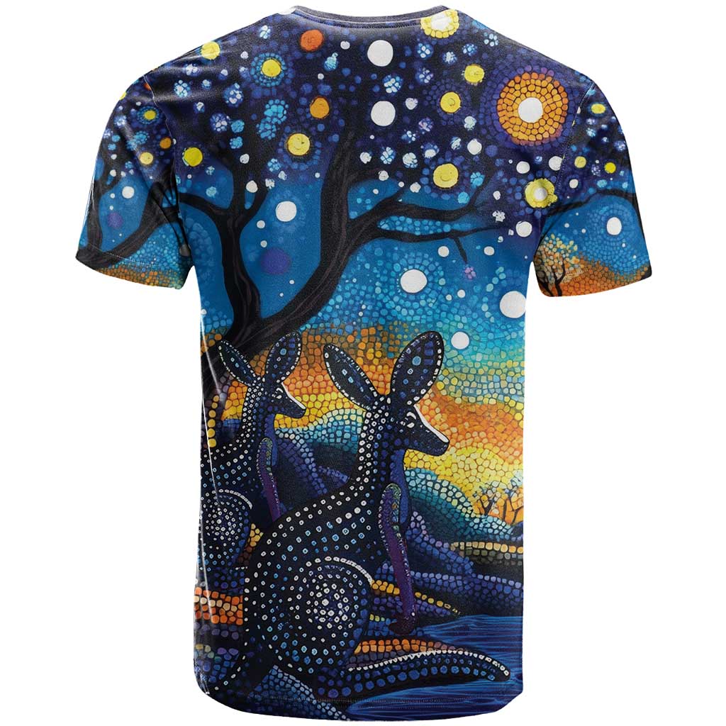 Australian Night Sky Landscape T Shirt Aboriginal Dreamtime Story