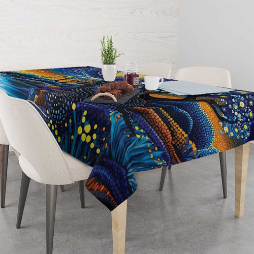 Australian Night Sky Landscape Tablecloth Aboriginal Dreamtime Story