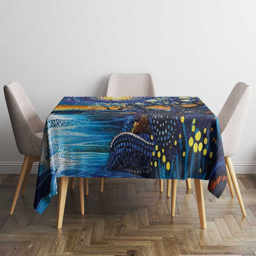 Australian Night Sky Landscape Tablecloth Aboriginal Dreamtime Story