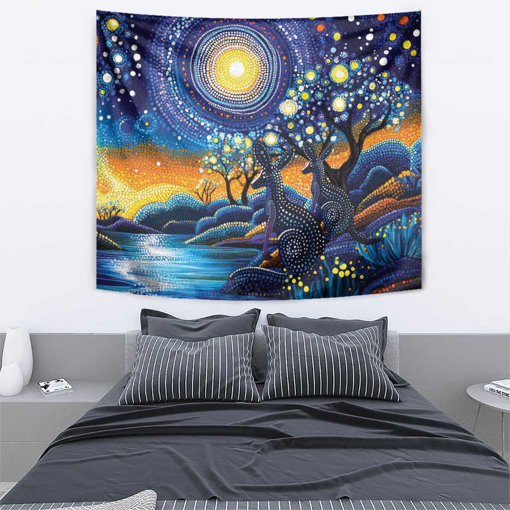 Australian Night Sky Landscape Tapestry Aboriginal Dreamtime Story