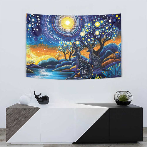 Australian Night Sky Landscape Tapestry Aboriginal Dreamtime Story