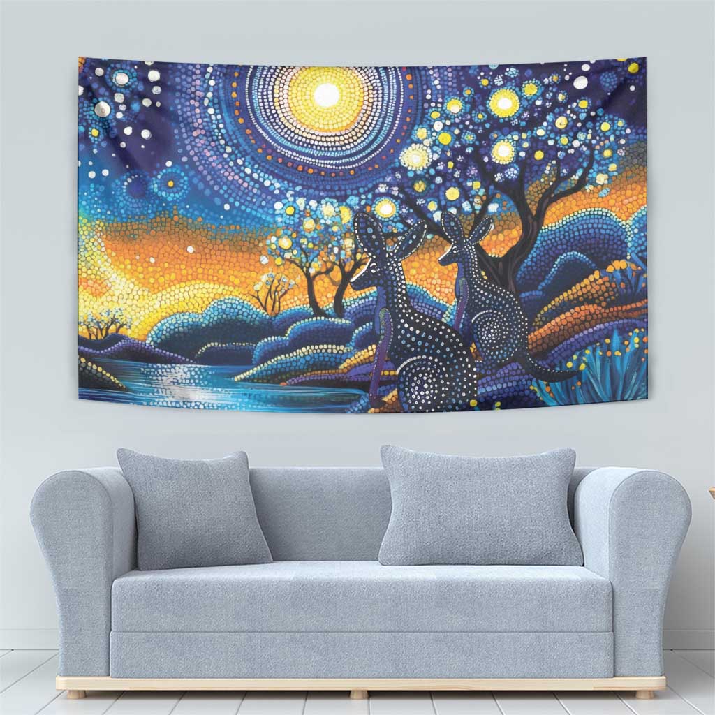 Australian Night Sky Landscape Tapestry Aboriginal Dreamtime Story