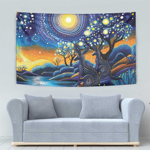 Australian Night Sky Landscape Tapestry Aboriginal Dreamtime Story