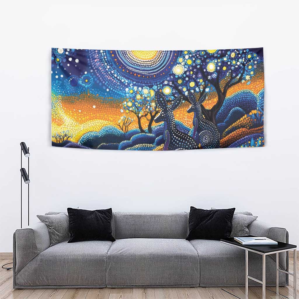 Australian Night Sky Landscape Tapestry Aboriginal Dreamtime Story