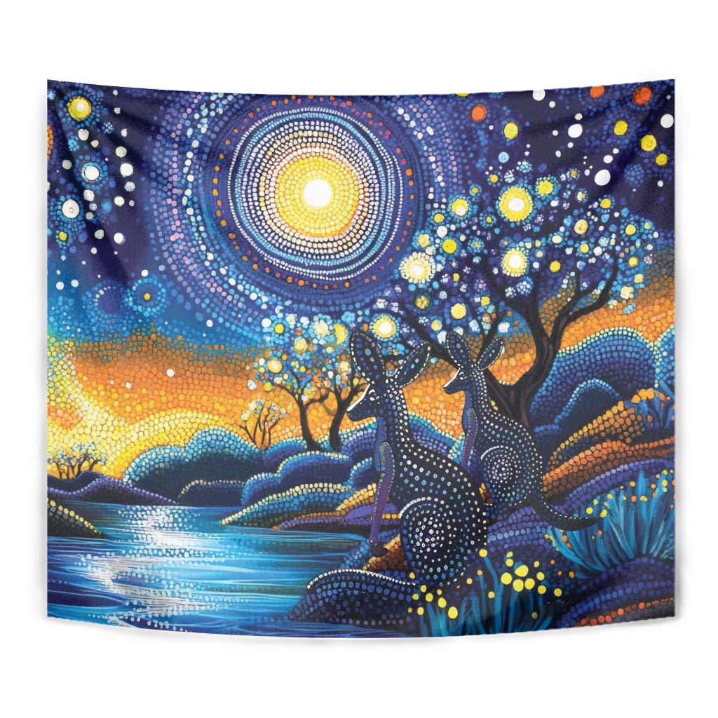 Australian Night Sky Landscape Tapestry Aboriginal Dreamtime Story