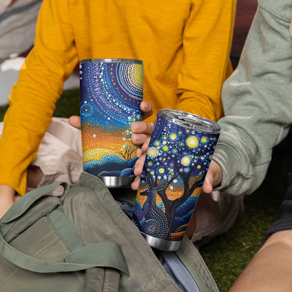 Australian Night Sky Landscape Tumbler Cup Aboriginal Dreamtime Story