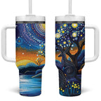 Australian Night Sky Landscape Tumbler With Handle Aboriginal Dreamtime Story
